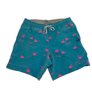 Party Pants Flamingo Swimming Trunks Men Small Blue Shorts String Pockets